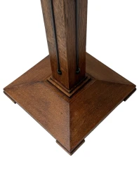 Vienna Secession Pedestal in Oak with Patinated Brass Top, 1900s